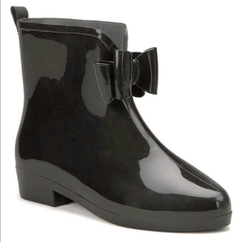 Capelli pvc rain boots black with bow size 8